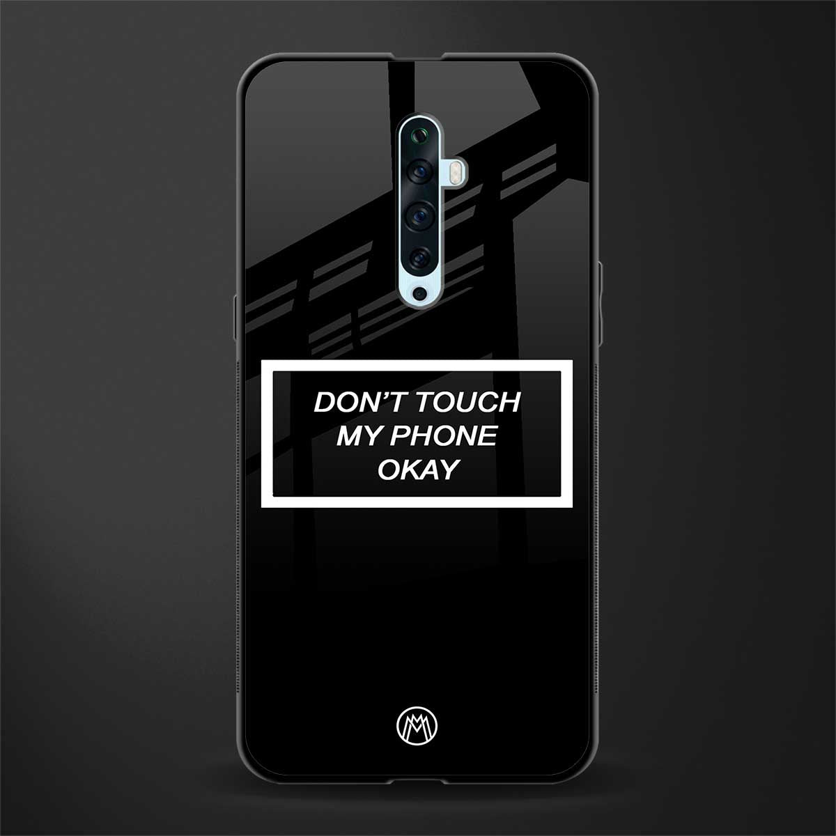 don't touch my phone black glass case for oppo reno 2f image