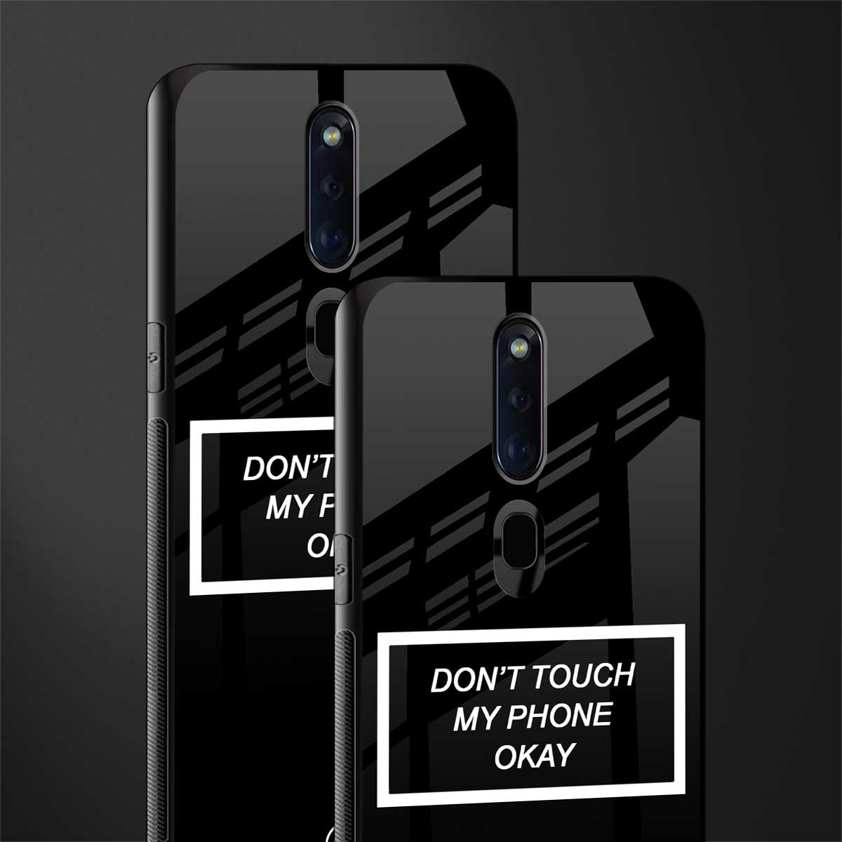 don't touch my phone black glass case for oppo f11 pro image-2