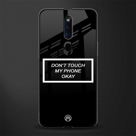 don't touch my phone black glass case for oppo f11 pro image