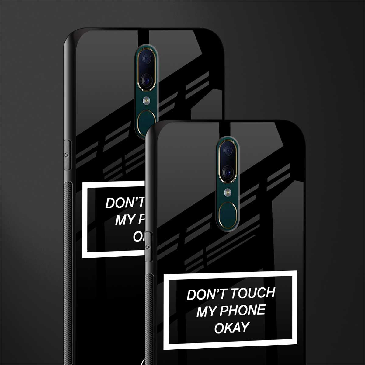 don't touch my phone black glass case for oppo a9 image-2