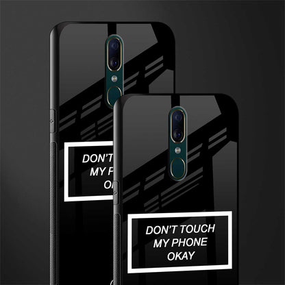 don't touch my phone black glass case for oppo a9 image-2