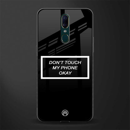 don't touch my phone black glass case for oppo a9 image
