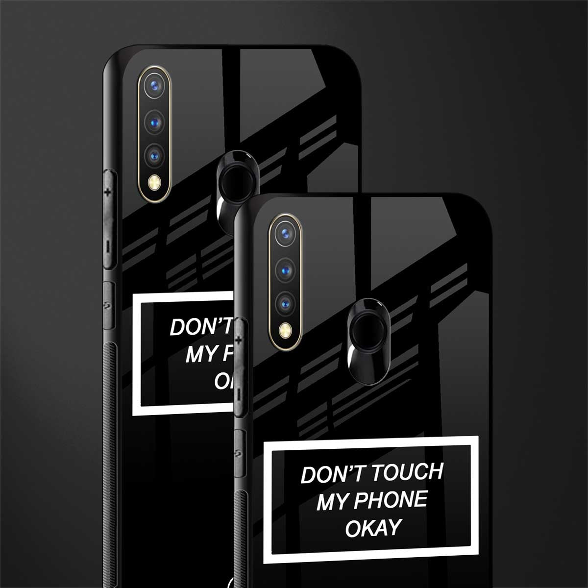 don't touch my phone black glass case for vivo u20 image-2