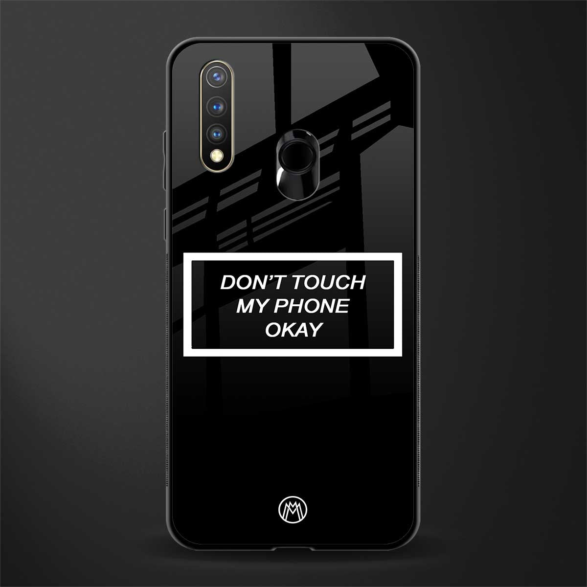 don't touch my phone black glass case for vivo y19 image