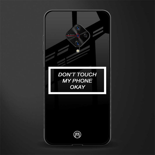 don't touch my phone black glass case for vivo s1 pro image