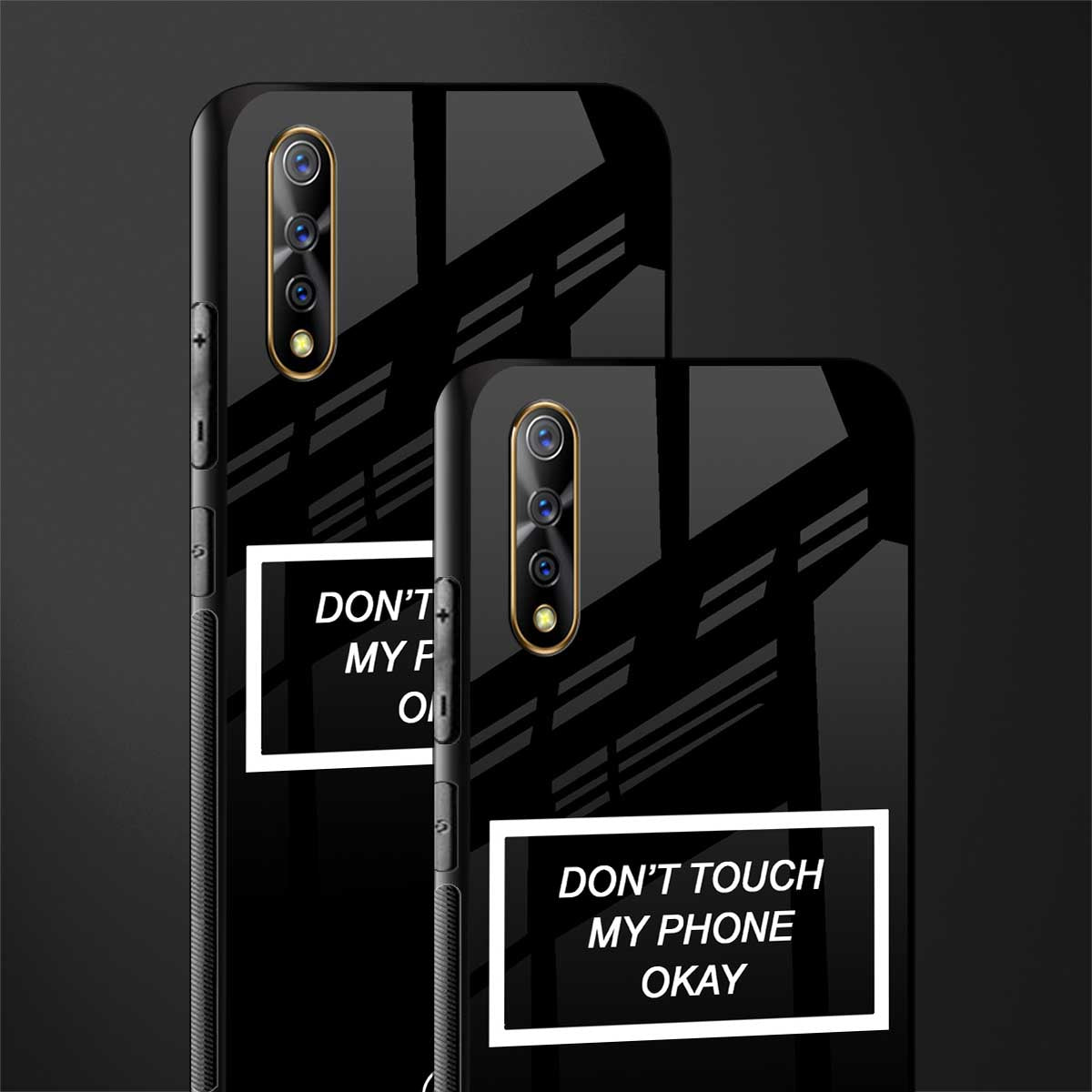 don't touch my phone black glass case for vivo s1 image-2