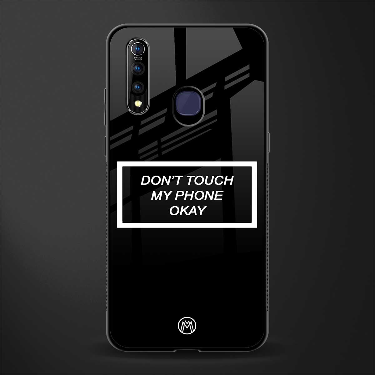 don't touch my phone black glass case for vivo z1 pro image