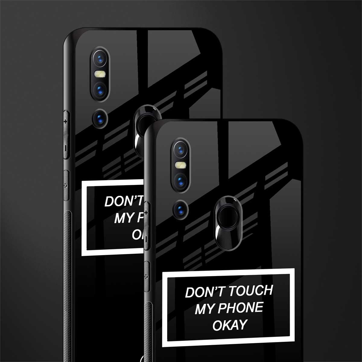 don't touch my phone black glass case for vivo v15 image-2