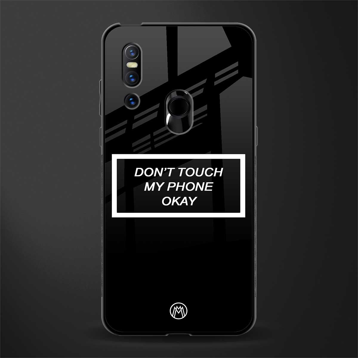 don't touch my phone black glass case for vivo v15 image