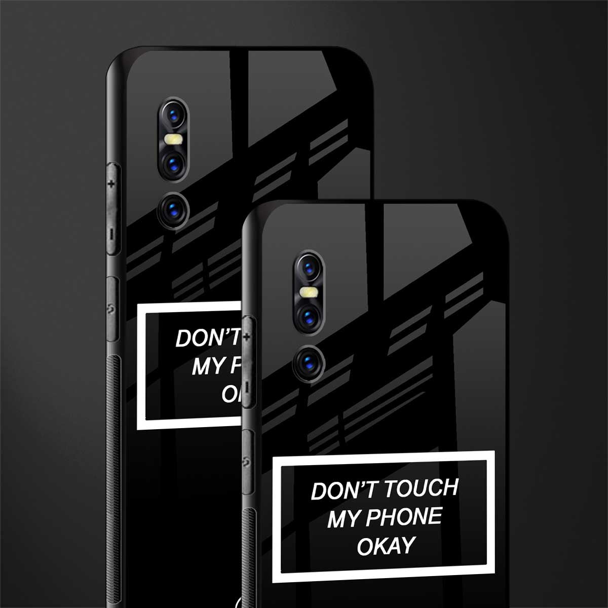 don't touch my phone black glass case for vivo v15 pro image-2
