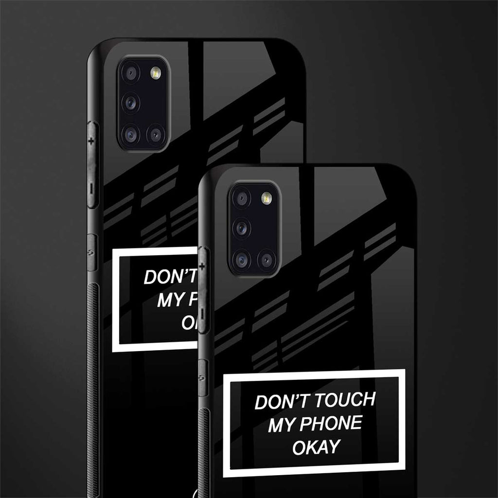 don't touch my phone black glass case for samsung galaxy a31 image-2