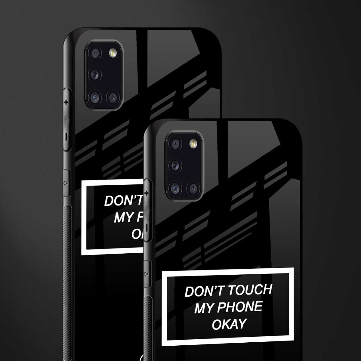 don't touch my phone black glass case for samsung galaxy a31 image-2
