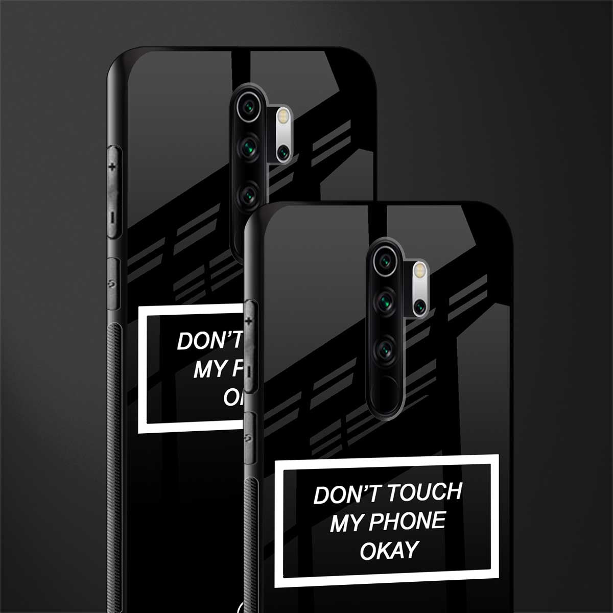 don't touch my phone black glass case for redmi note 8 pro image-2