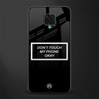 don't touch my phone black glass case for redmi note 9 pro image