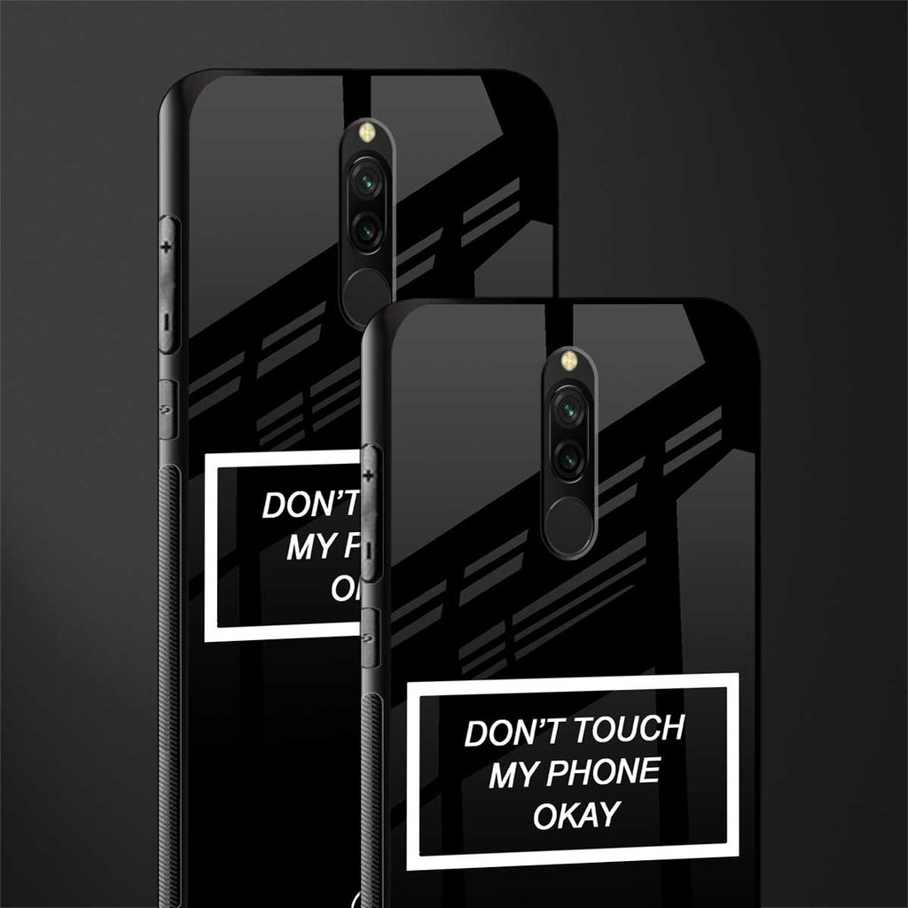 don't touch my phone black glass case for redmi 8 image-2