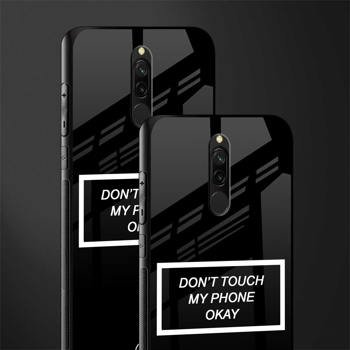 don't touch my phone black glass case for redmi 8 image-2