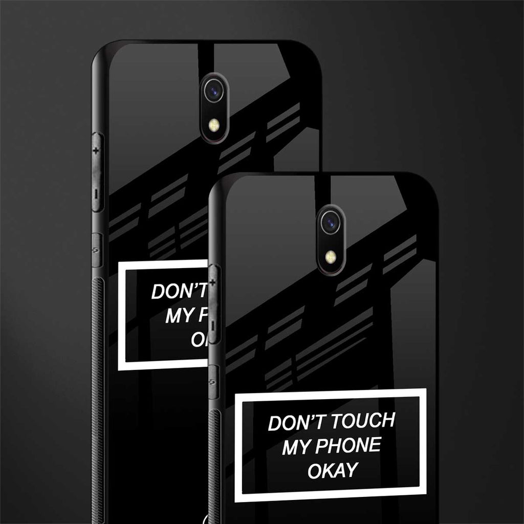 don't touch my phone black glass case for redmi 8a image-2