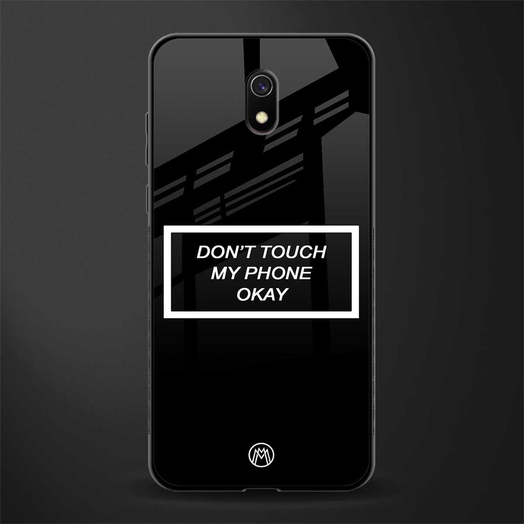 don't touch my phone black glass case for redmi 8a image
