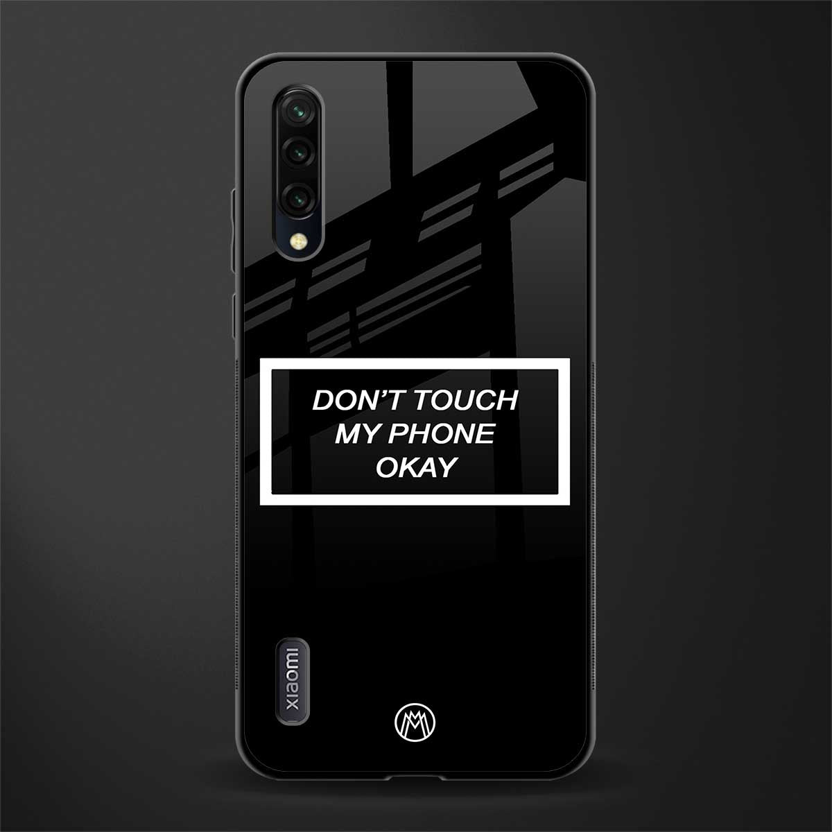 don't touch my phone black glass case for mi a3 redmi a3 image