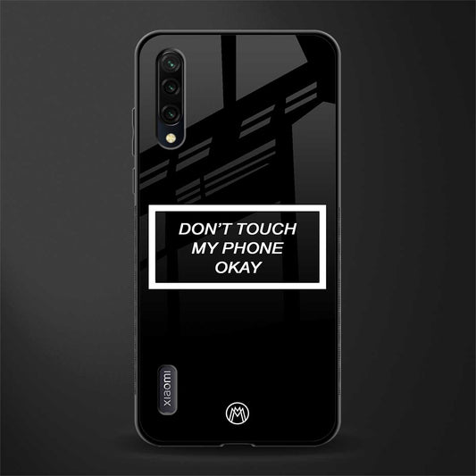 don't touch my phone black glass case for mi a3 redmi a3 image