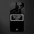 don't touch my phone black glass case for samsung galaxy s9 plus image