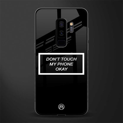 don't touch my phone black glass case for samsung galaxy s9 plus image