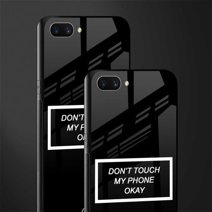 don't touch my phone black glass case for oppo a3s image-2