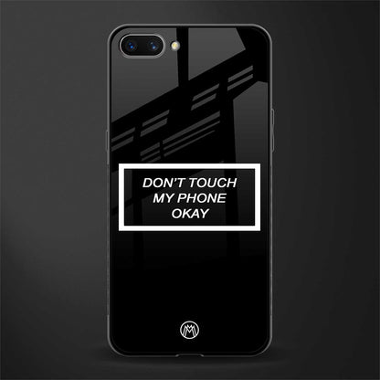 don't touch my phone black glass case for oppo a3s image