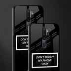 don't touch my phone black glass case for oppo a5 2020 image-2