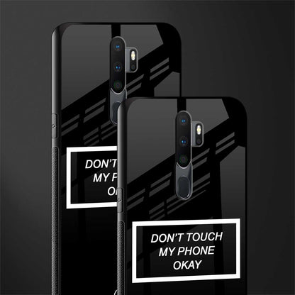 don't touch my phone black glass case for oppo a5 2020 image-2