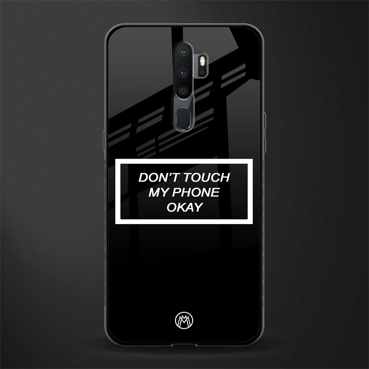 don't touch my phone black glass case for oppo a5 2020 image