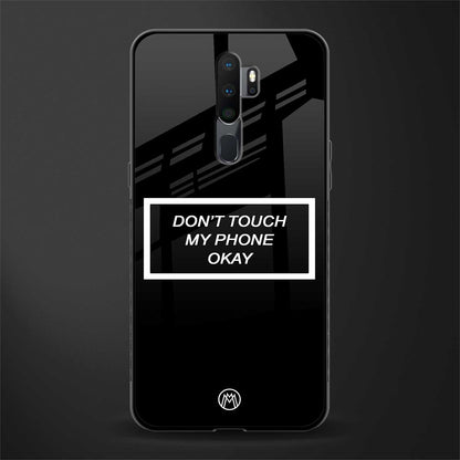 don't touch my phone black glass case for oppo a5 2020 image