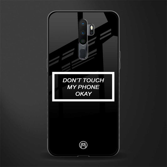 don't touch my phone black glass case for oppo a5 2020 image