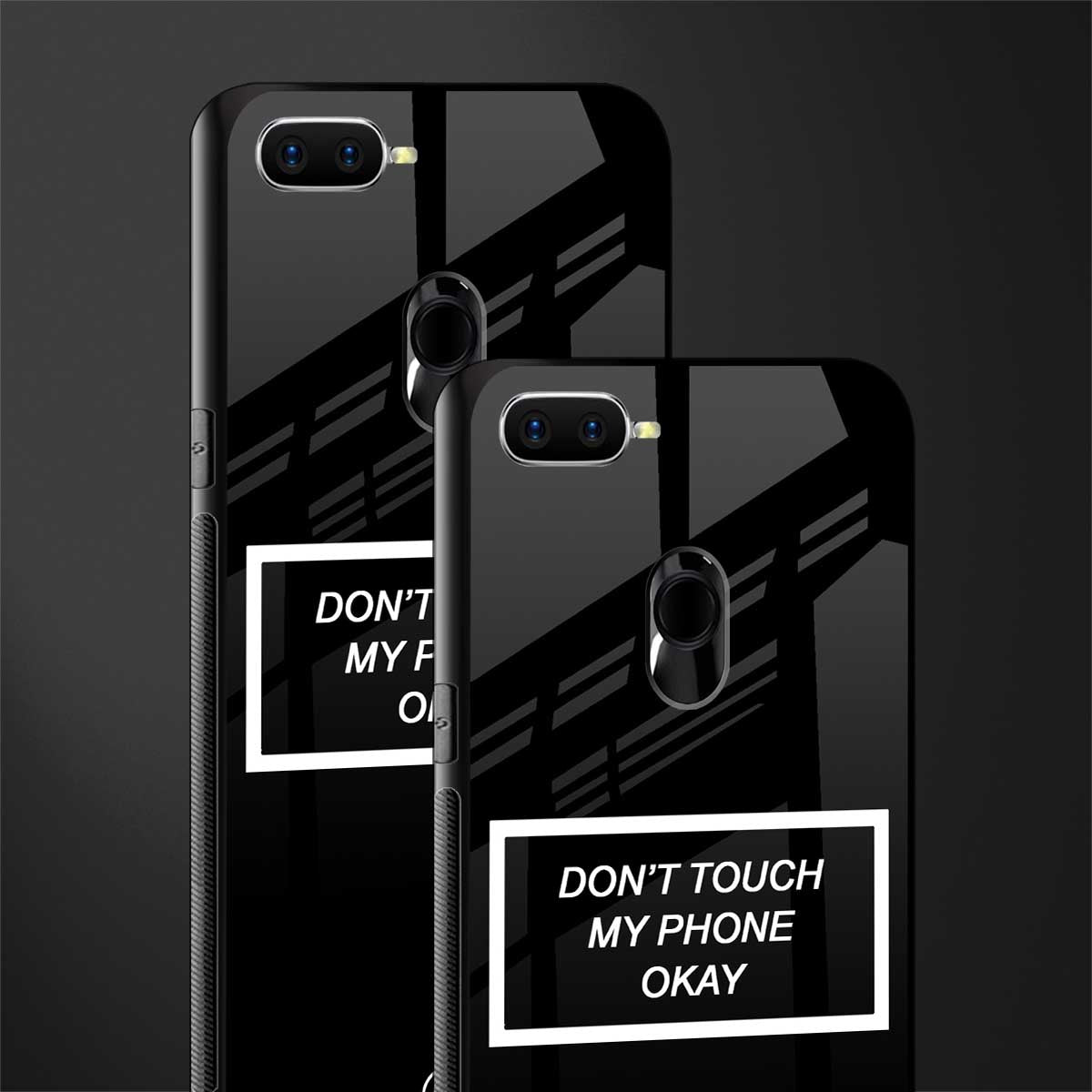 don't touch my phone black glass case for oppo a5s image-2