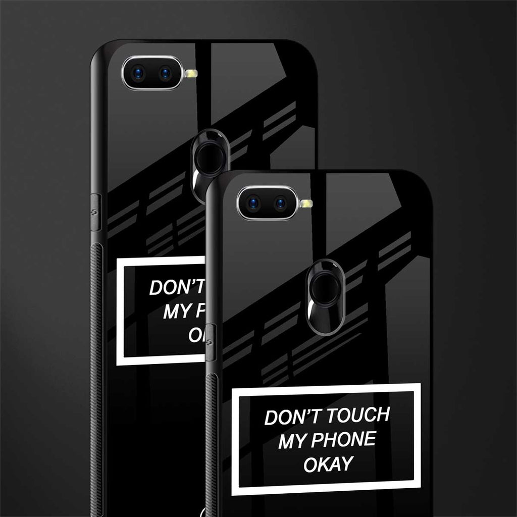 don't touch my phone black glass case for oppo a7 image-2
