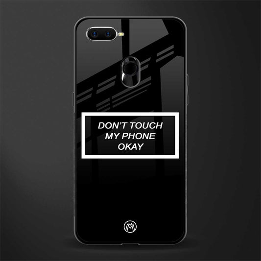 don't touch my phone black glass case for oppo a7 image