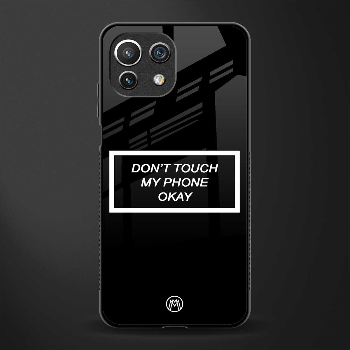 don't touch my phone black glass case for mi 11 lite image
