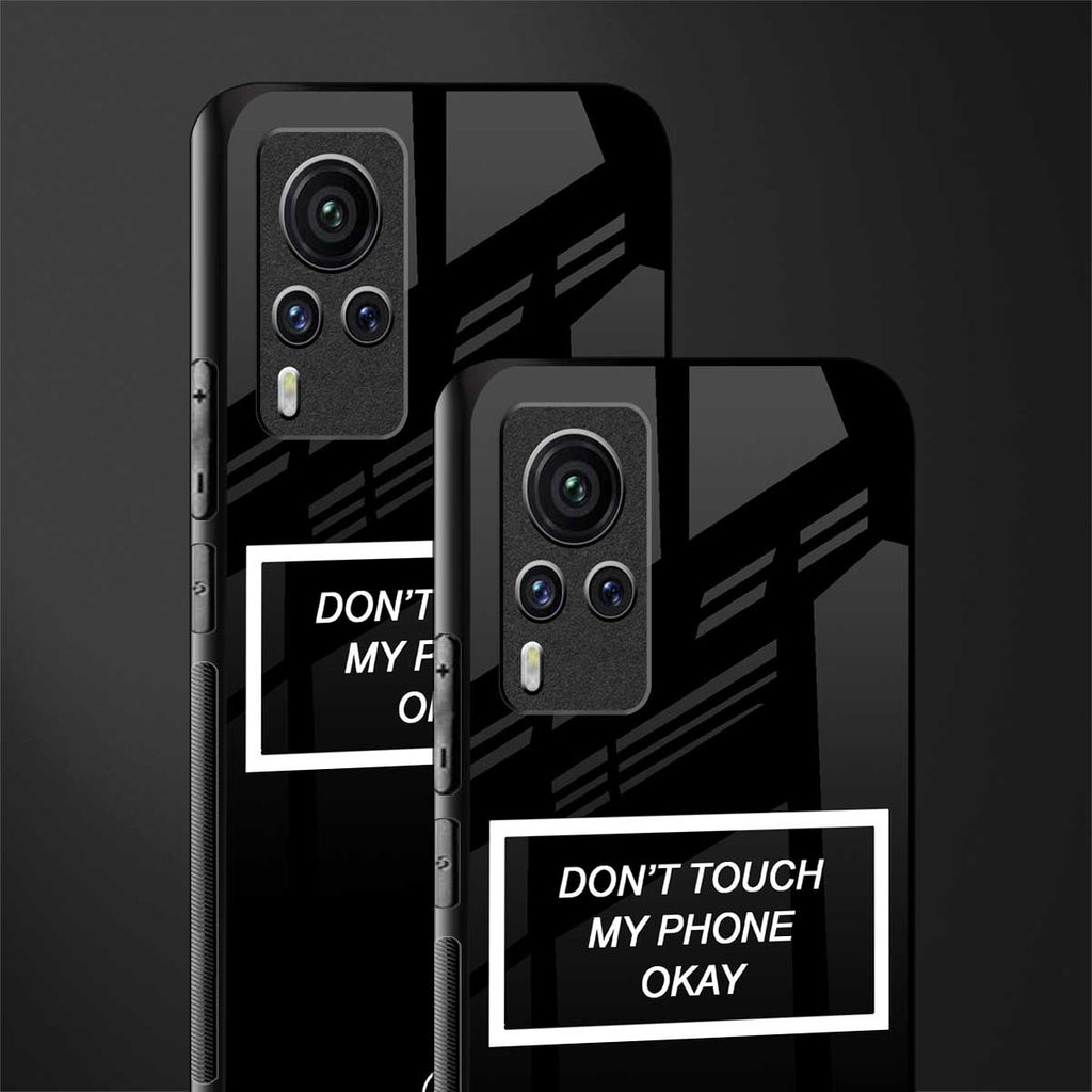 don't touch my phone black glass case for vivo x60 pro image-2