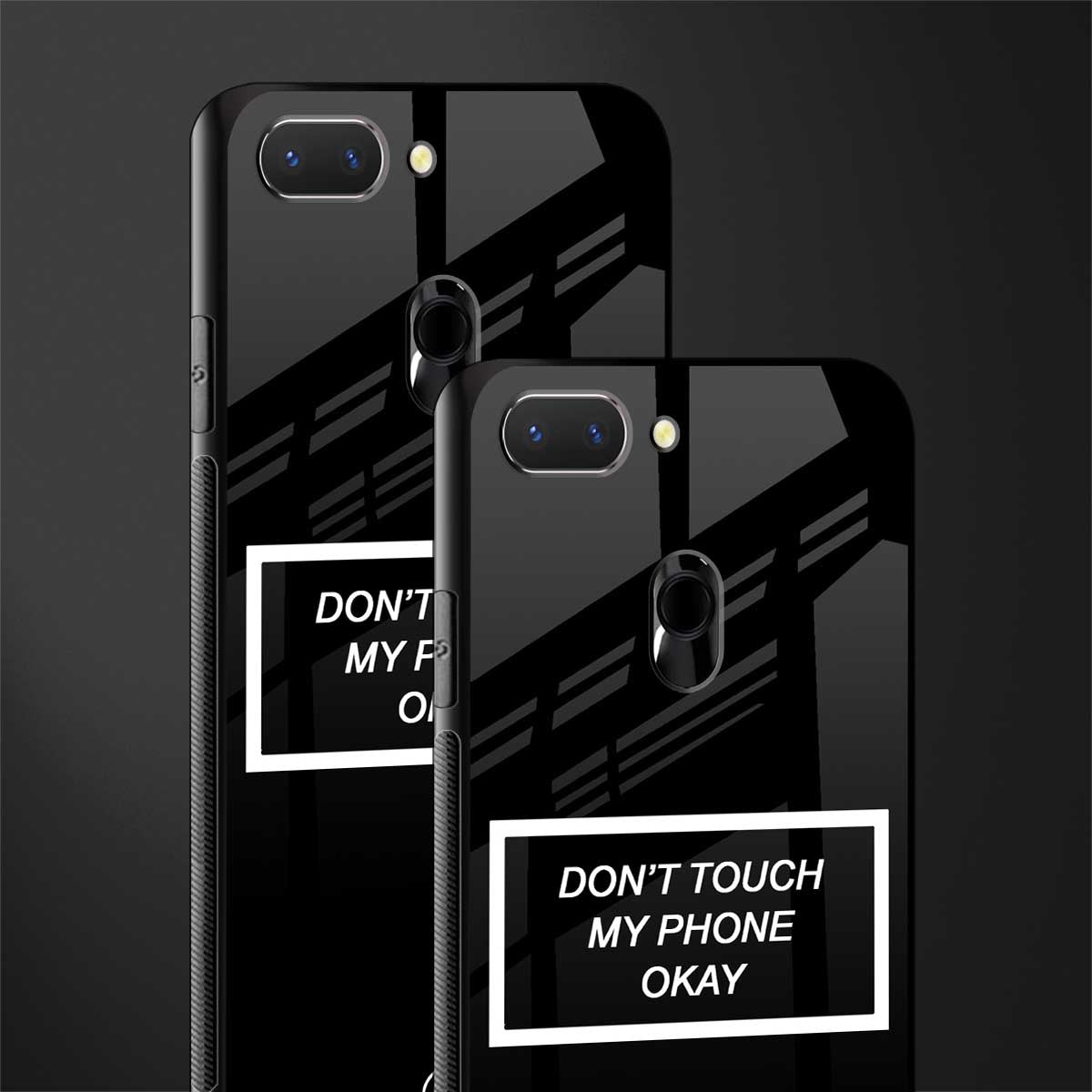 don't touch my phone black glass case for oppo a5 image-2