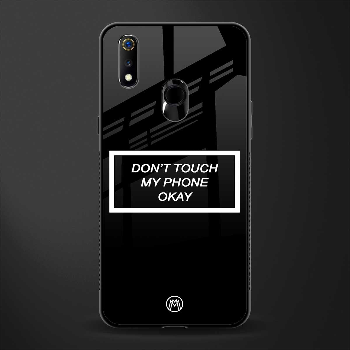 don't touch my phone black glass case for realme 3 pro image