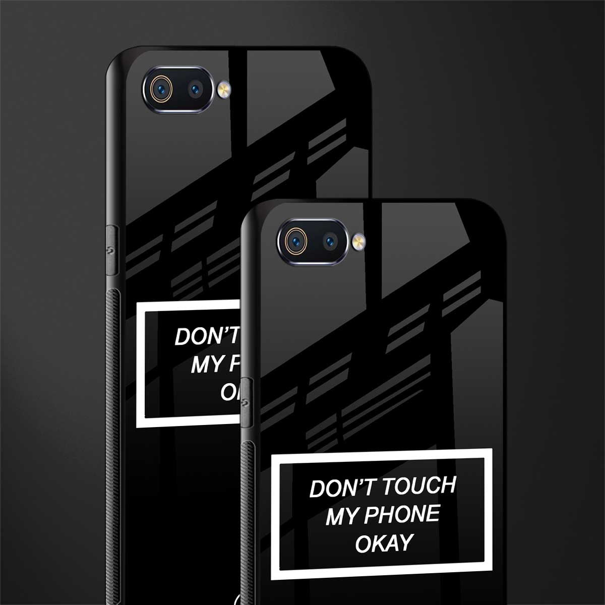 don't touch my phone black glass case for realme c2 image-2