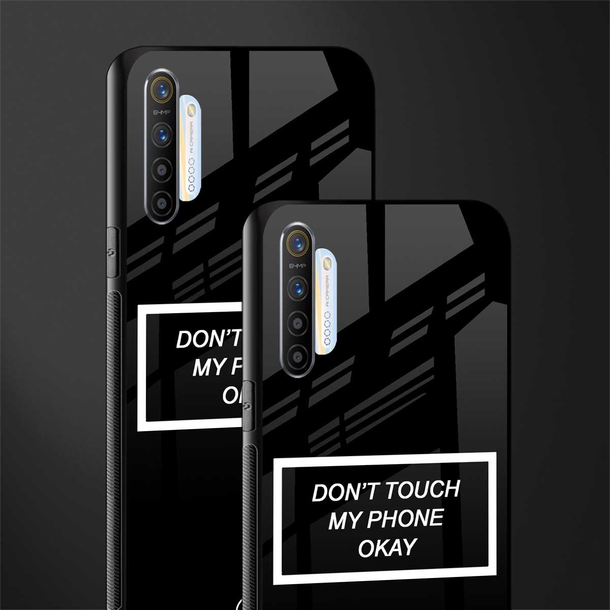 don't touch my phone black glass case for realme xt image-2