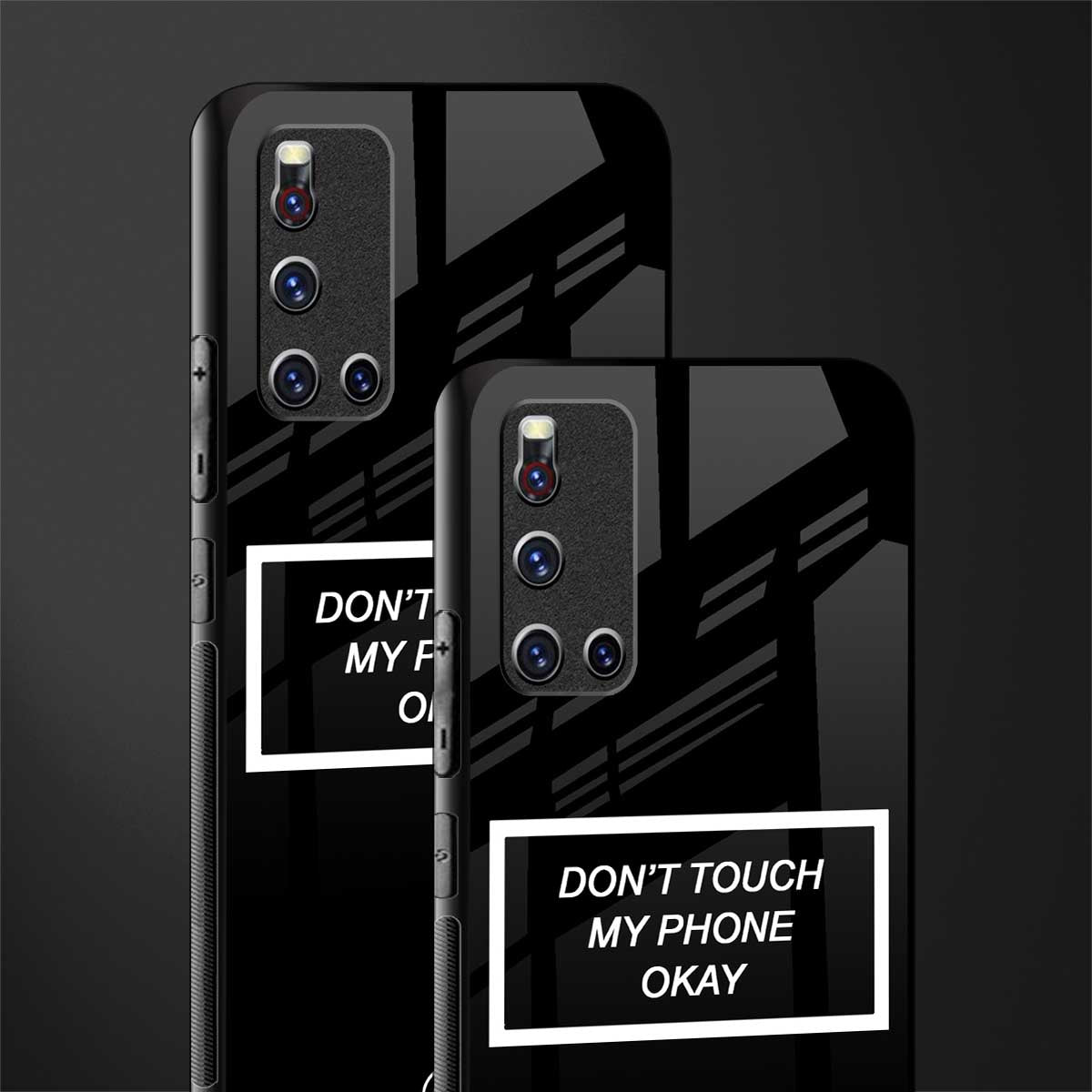 don't touch my phone black glass case for vivo v19 image-2