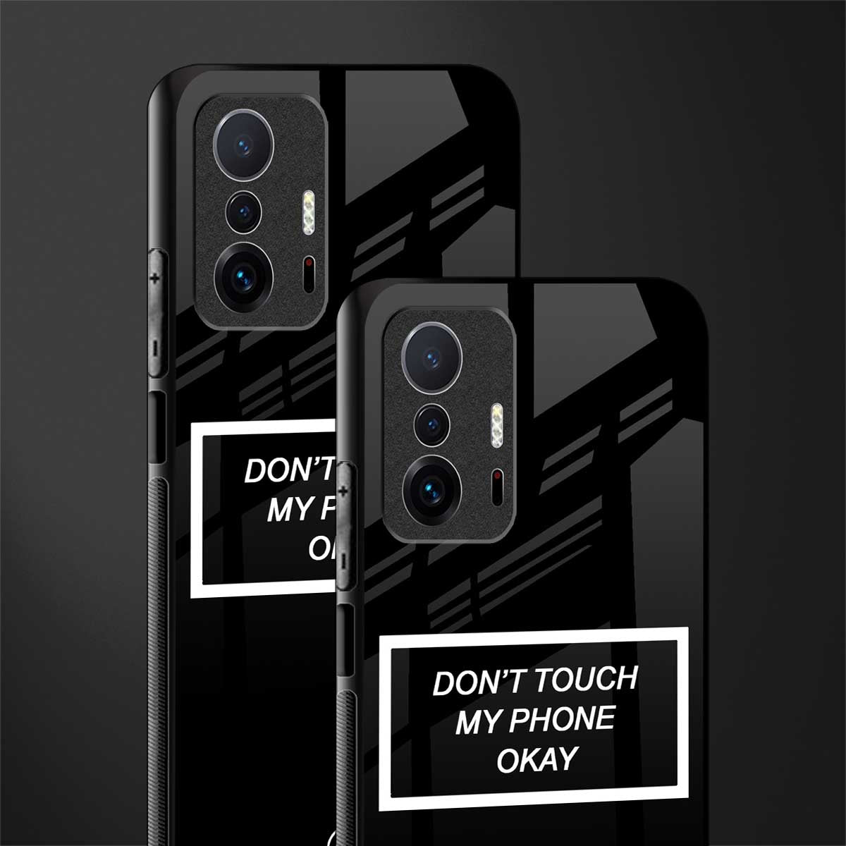 don't touch my phone black glass case for mi 11t pro 5g image-2