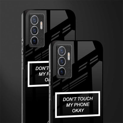 don't touch my phone black glass case for vivo v23e image-2