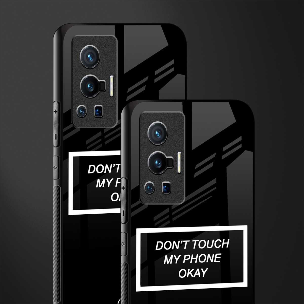 don't touch my phone black glass case for vivo x70 pro image-2