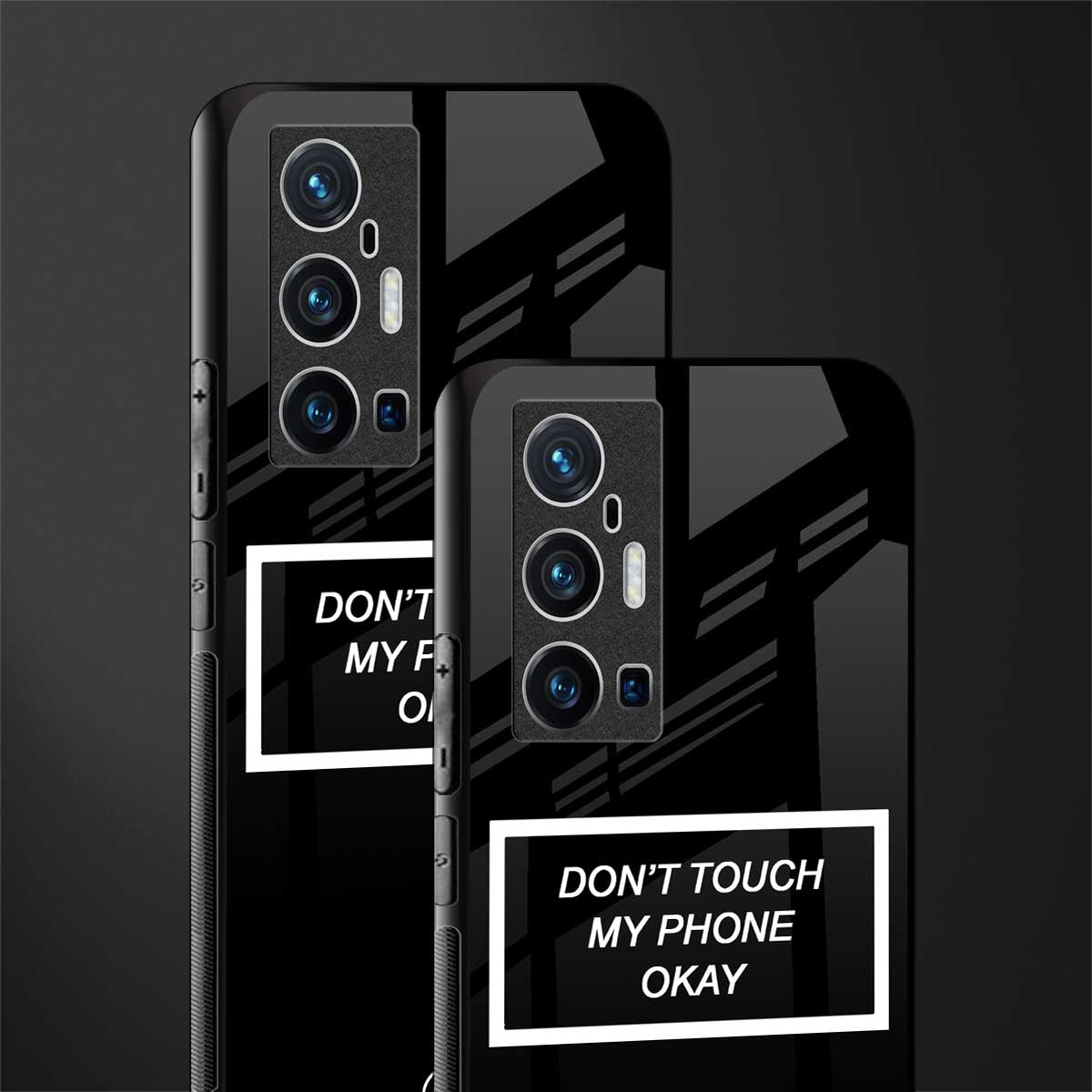 don't touch my phone black glass case for vivo x70 pro plus image-2