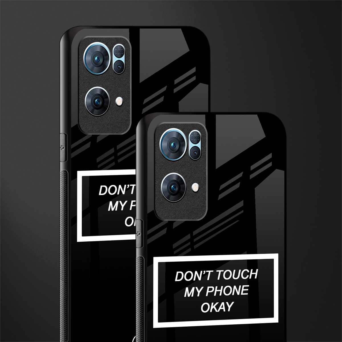 don't touch my phone black glass case for oppo reno7 pro 5g image-2