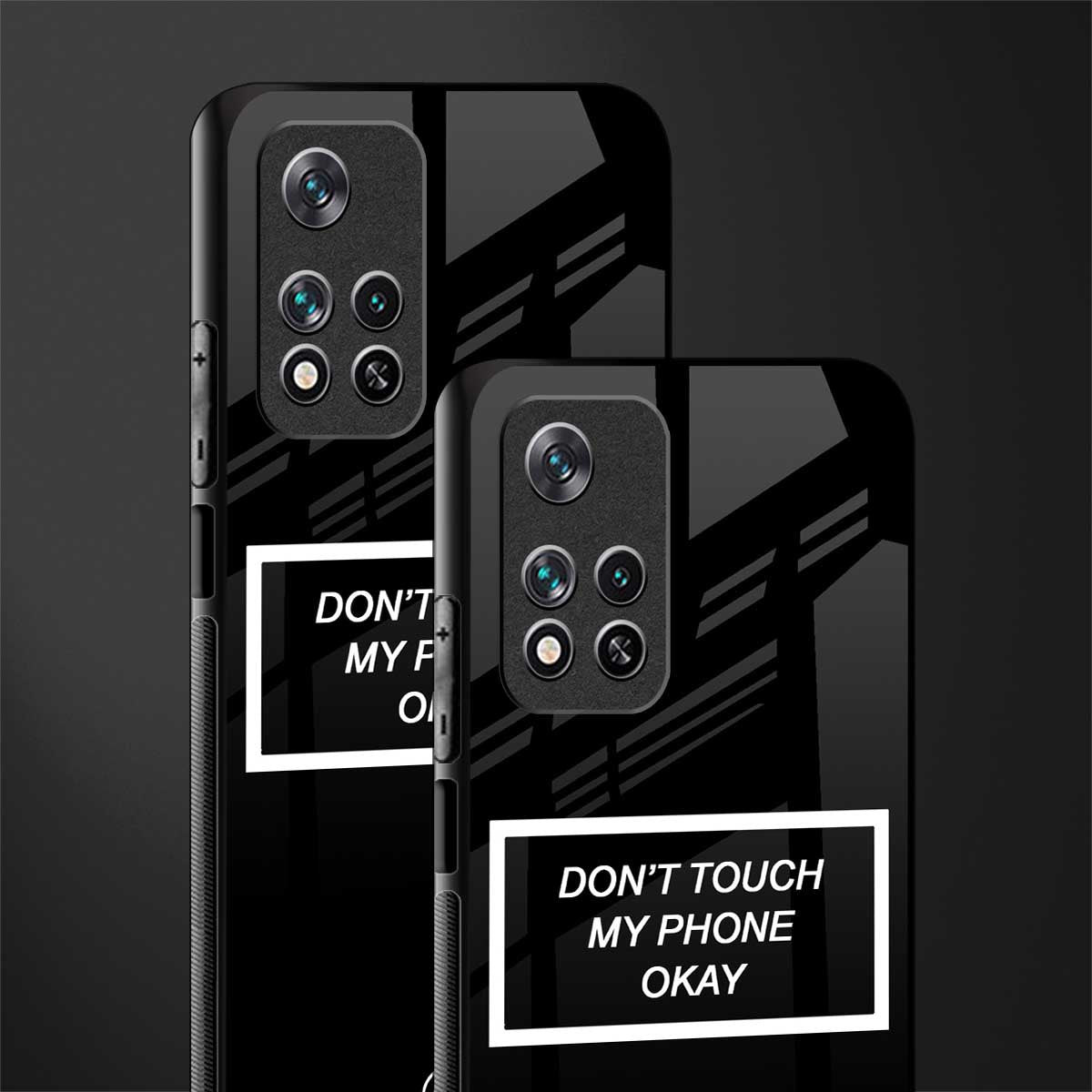 don't touch my phone black glass case for poco m4 pro 5g image-2