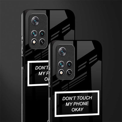 don't touch my phone black glass case for poco m4 pro 5g image-2